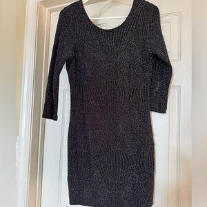 Black and silver glitter dress